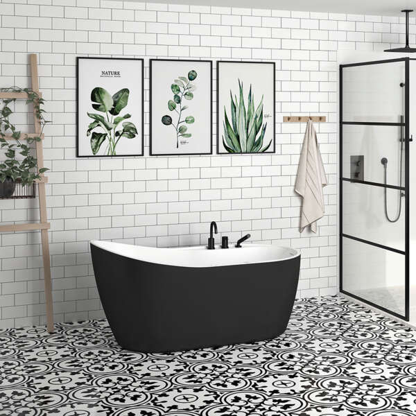 Bain autoportant Noir IDEA