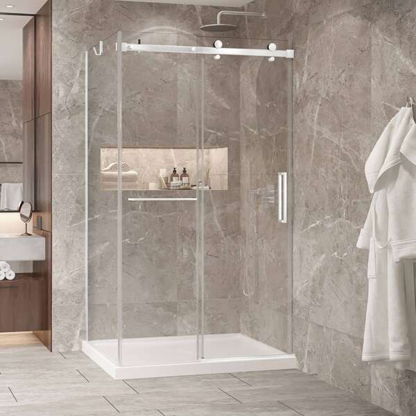 Porte de douche en blanc mat BELLINI 2.0