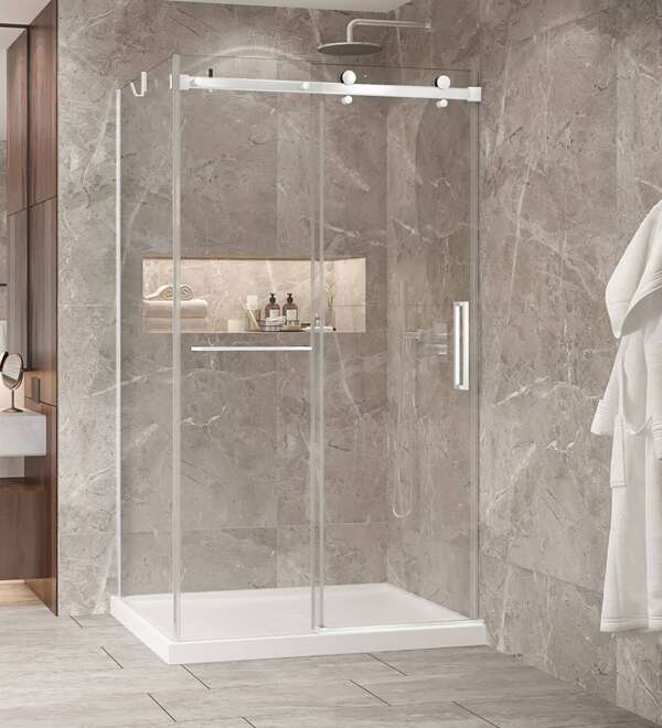 Porte de douche en blanc mat BELLINI 2.0