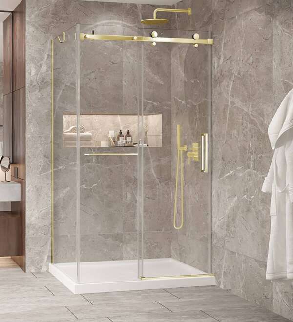 Porte de douche en or brossé BELLINI 2.0