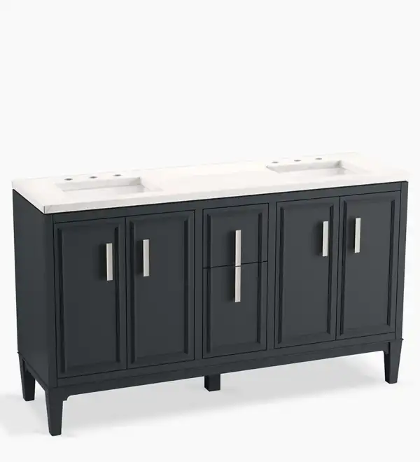 Vanité de salle de bain 60 po SOUTHERK au fini Gris ardoise, par Kohler