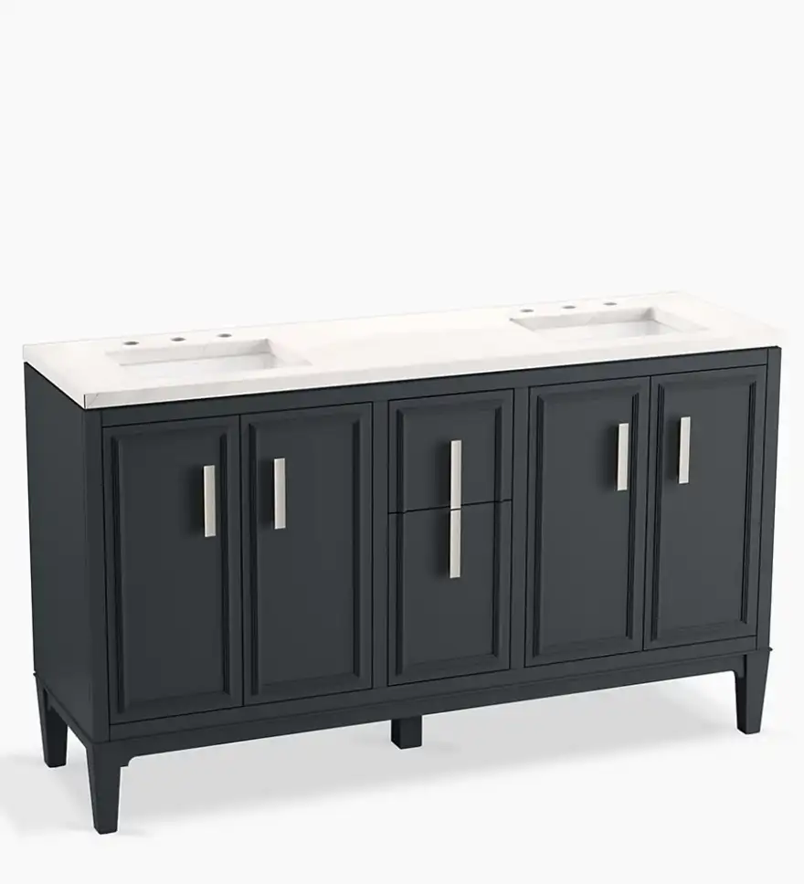 Vanité de salle de bain 60 po SOUTHERK au fini Gris ardoise, par Kohler
