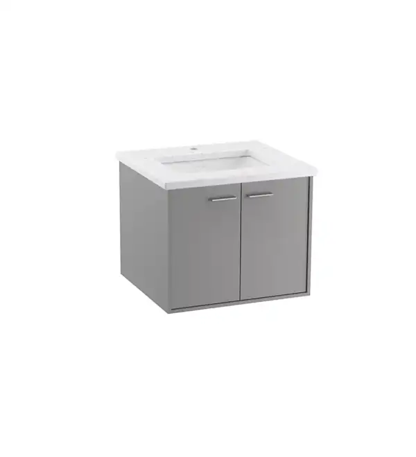 Vanité de salle de bain murale Jute de Kohler (24 po) au fini Gris mohair, en vente chez Thalassa Laval