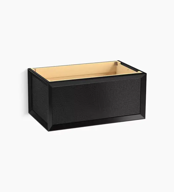 Vanité de salle de bain murale Enivo de Kohler (36 po) au fini Noir laqué, en vente chez Thalassa Laval