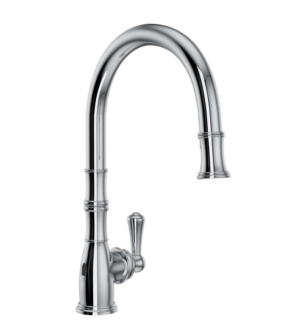 Robinet de cuisine rétractable sans contact GEORGIAN ERA au fini chrome, offert chez Thalassa Laval